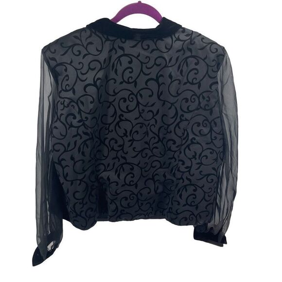 JR Nites brocade Velvet Jacket Vintage 80s 90s tuxedo Black Size 22W - Picture 5 of 10